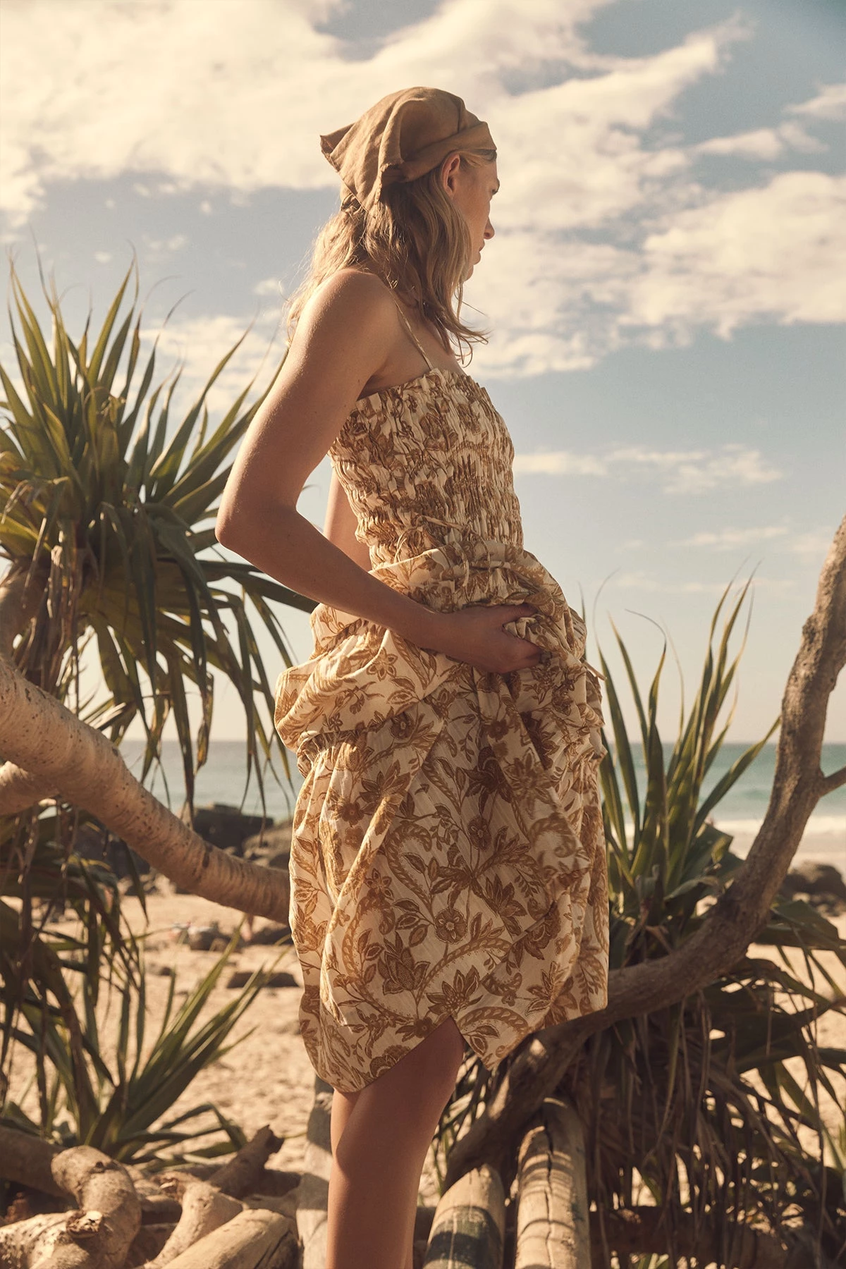 Shona Joy SAFFRON SHIRRED TIERED MIDI DRESS 2 Shona Joy SAFFRON SHIRRED TIERED MIDI DRESS