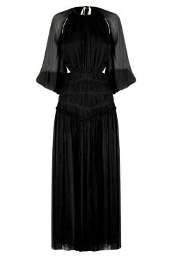 Shona Joy SAFIRA CUT OUT BACKLESS MIDI DRESS - BLACK DRESSES