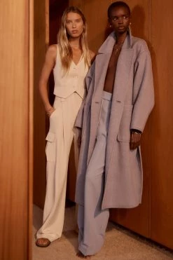 Shona Joy TOPS AZZURRA OVERSIZED LONG COAT - BLUE SMOKE