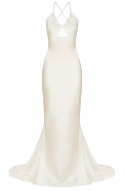 Shona Joy LA LUNE RUCHED BODICE MAXI DRESS - CREAM DRESSES