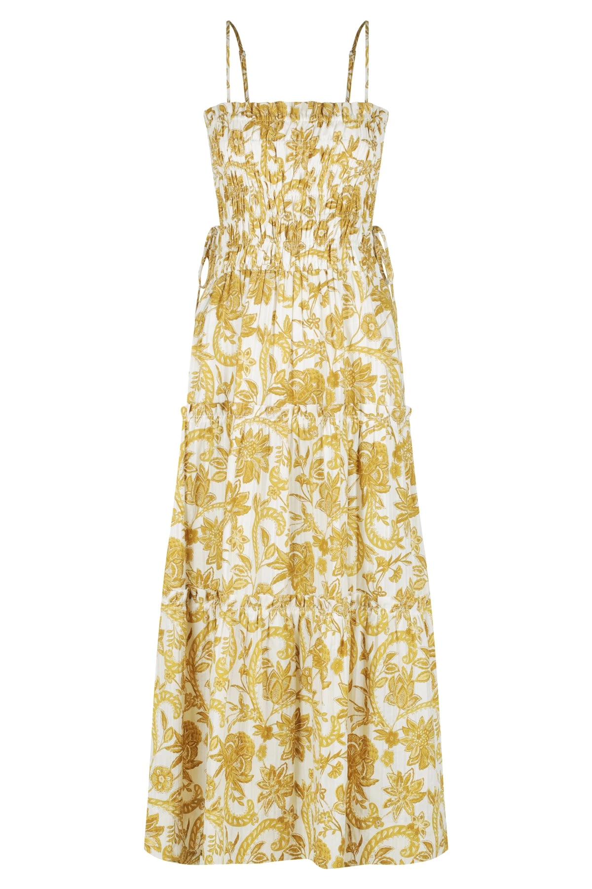 Shona Joy SAFFRON SHIRRED TIERED MIDI DRESS 1 Shona Joy SAFFRON SHIRRED TIERED MIDI DRESS