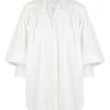 Shona Joy COSMO LINEN BUTTON UP BALLOON SLEEVE SHIRT - RICE TOPS