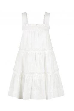 Shona Joy DRESSES COSMO LINEN TIERED FRILL MINI DRESS - RICE