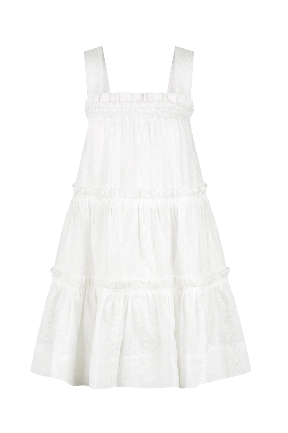 Shona Joy DRESSES COSMO LINEN TIERED FRILL MINI DRESS - RICE 1 Shona Joy DRESSES COSMO LINEN TIERED FRILL MINI DRESS - RICE