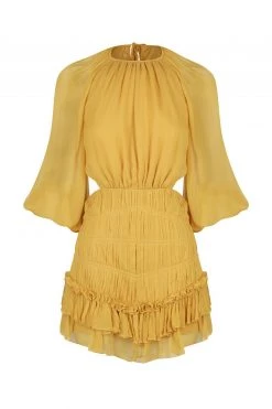 Shona Joy IRIS CUT OUT BACKLESS MINI DRESS - SAFFRON