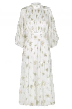 Shona Joy JULIETA LONG SLEEVE BACKLESS TIERED MIDI DRESS