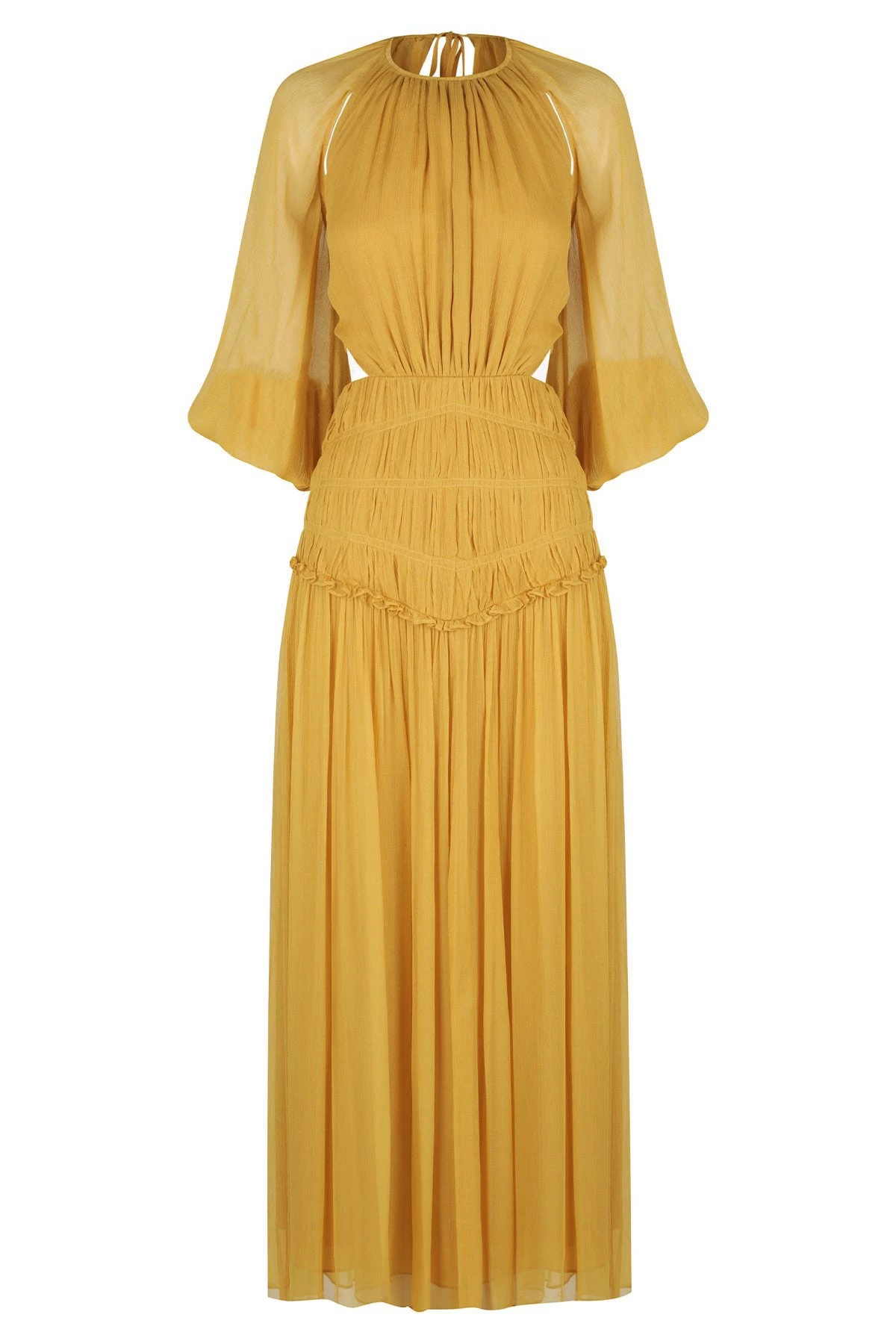 Shona Joy IRIS CUT OUT BACKLESS MIDI DRESS - SAFFRON 1 Shona Joy IRIS CUT OUT BACKLESS MIDI DRESS - SAFFRON