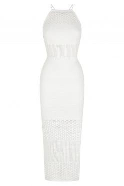 Shona Joy DRESSES CALYPSO CROCHET OPEN BACK MIDI DRESS - RICE