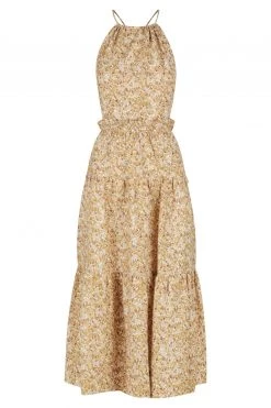 Shona Joy ORION LINEN BACKLESS MIDI DRESS