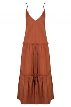 Shona Joy DRESSES KAIA PLUNGED BACKLESS MIDI DRESS - PAPRIKA