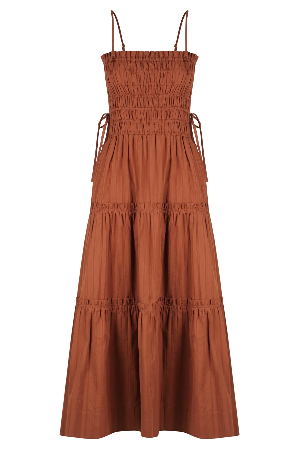 Shona Joy KAIA SHIRRED TIERED MIDI DRESS - PAPRIKA DRESSES 1 Shona Joy KAIA SHIRRED TIERED MIDI DRESS - PAPRIKA DRESSES