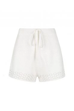 Shona Joy SHORTS & PANTS CALYPSO CROCHET DRAWSTRING SHORT - RICE