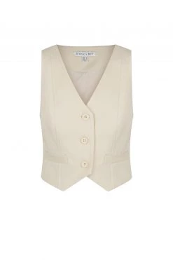 Shona Joy TOPS SARA TAILORED FITTED VEST - CREMA