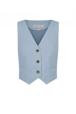 Shona Joy BEST SELLERS IRENA TAILORED FITTED VEST - CHALK BLUE