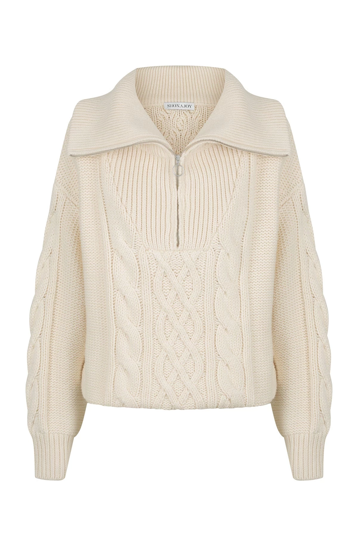 Shona Joy EVA CABLE ZIP UP JUMPER - CREMA TOPS 1 Shona Joy EVA CABLE ZIP UP JUMPER - CREMA TOPS