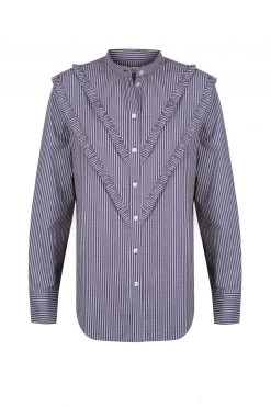 Shona Joy GRETA CHEVRON FRILL SHIRT TOPS