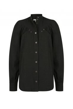Shona Joy PRISCILA HIGH NECK UTILITY SHIRT - COAL TOPS