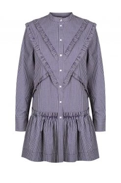 Shona Joy GRETA CHEVRON FRILL MINI DRESS