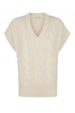Shona Joy EVA CABLE VEST - CREMA TOPS