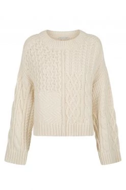 Shona Joy EVA PATCH KNIT JUMPER - CREMA TOPS
