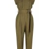 Shona Joy JUMPSUITS MATILDA LINEN UTILITY JUMPSUIT - FOREST