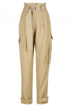 Shona Joy SHORTS & PANTS MATILDA LINEN UTILITY PAPERBAG PANT - WHEAT