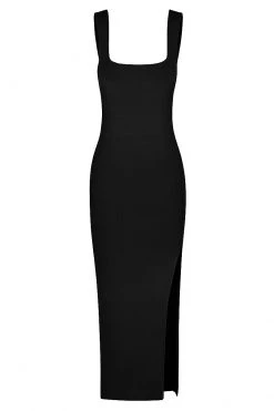 Shona Joy DRESSES BASIC SQUARE NECK MIDI DRESS - BLACK