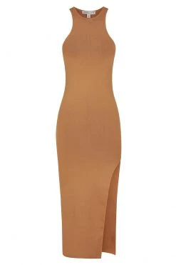 Shona Joy BASIC RACER BACK MIDI DRESS - TAN DRESSES