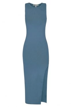 Shona Joy BASIC SLEEVELESS BACKLESS MIDI DRESS - BLUE SMOKE