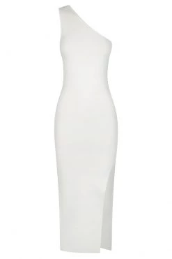 Shona Joy BASIC ONE SHOULDER MIDI DRESS - IVORY