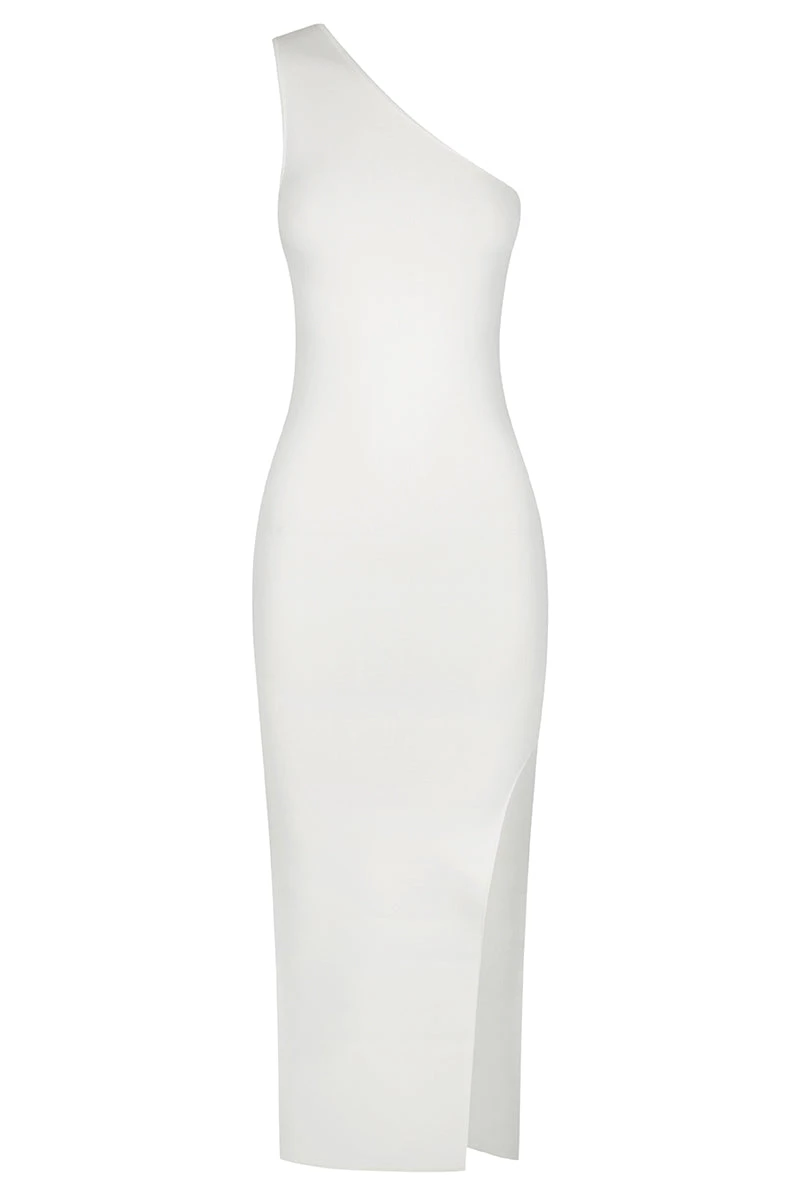Shona Joy BASIC ONE SHOULDER MIDI DRESS - IVORY 1 Shona Joy BASIC ONE SHOULDER MIDI DRESS - IVORY