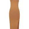Shona Joy BASIC ONE SHOULDER MIDI DRESS - TAN DRESSES