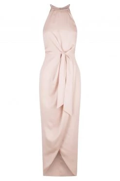 Shona Joy LUXE TIE FRONT SLEEVELESS MIDI DRESS - PORCELAIN DRESSES