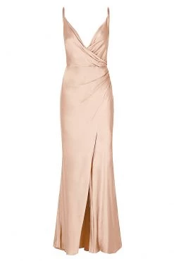 Shona Joy BEST SELLERS LA LUNE CROSS DRAPED MAXI DRESS - DESERT ROSE