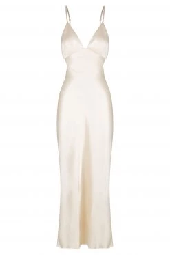 Shona Joy LA LUNE BACKLESS MIDI DRESS - CREAM