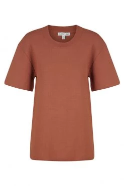Shona Joy BASIC LONG LINE TEE - CLAY