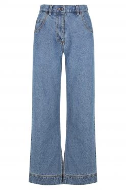 Shona Joy EMILY STRAIGHT LEG JEAN WITH SPLIT - INDIGO SHORTS & PANTS