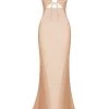 Shona Joy DRESSES LA LUNE LACE FRONT MAXI DRESS - DESERT ROSE