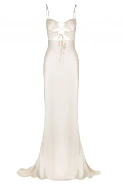 Shona Joy LA LUNE LACE FRONT MAXI DRESS - CREAM DRESSES