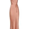 Shona Joy DRESSES LA LUNE BIAS COWL MIDI DRESS - ROSÉ