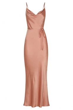 Shona Joy DRESSES LA LUNE BIAS COWL MIDI DRESS - ROSÉ