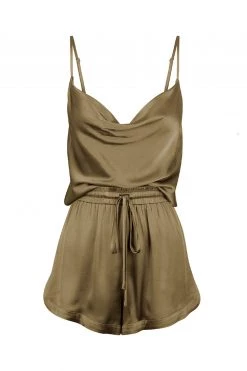Shona Joy BRIDESMAIDS LA LUNE LOUNGE CAMI SET - WARM OLIVE