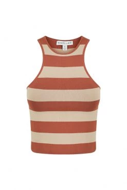 Shona Joy TOPS PARIS RACER BACK TOP - CLAY/TAN