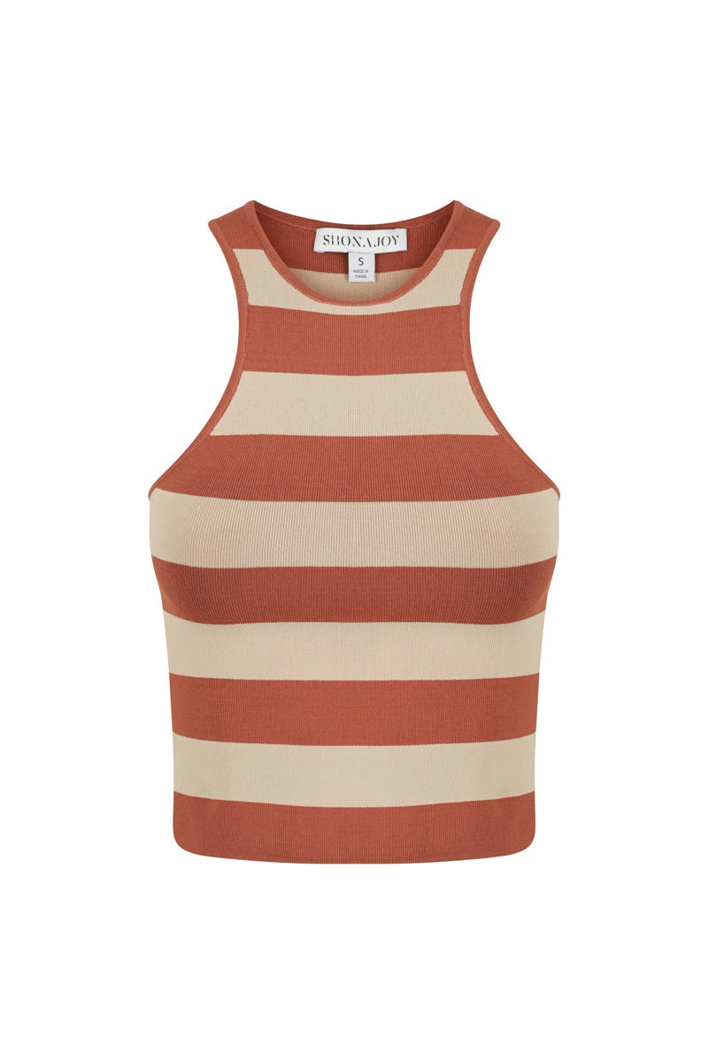 Shona Joy TOPS PARIS RACER BACK TOP - CLAY/TAN 1 Shona Joy TOPS PARIS RACER BACK TOP - CLAY/TAN