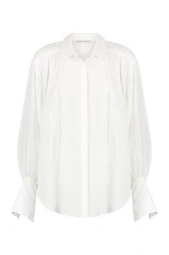 Shona Joy LOLA LINEN BALLOON SLEEVE SHIRT - RICE