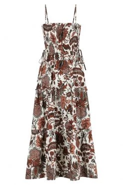 Shona Joy DRESSES CATALINA SHIRRED TIERED MIDI DRESS