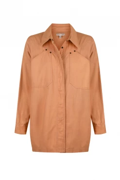 Shona Joy CHIARA OVERSIZED UTILITY SHIRT - TERRACOTTA