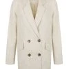 Shona Joy LUNA LINEN DOUBLE BREASTED BLAZER - NATURAL BEST SELLERS