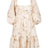 Shona Joy ROXANNE LINEN OPEN BACK MINI DRESS