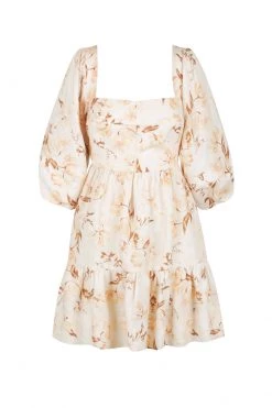Shona Joy ROXANNE LINEN OPEN BACK MINI DRESS